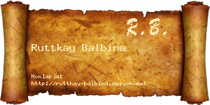 Ruttkay Balbina névjegykártya